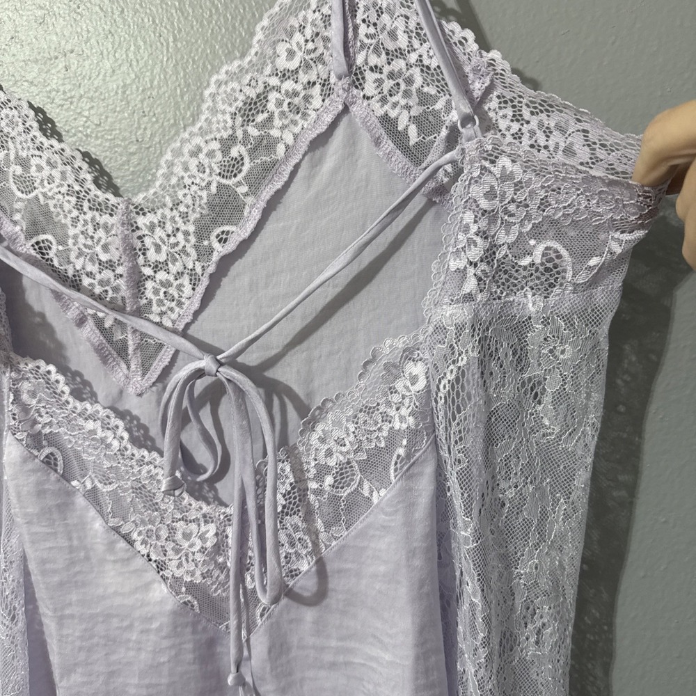 Womens Nightie babydoll lingerie Semi Sheer‎ Croquet XL Sheer Side Tie Back Slip - Picture 11 of 16